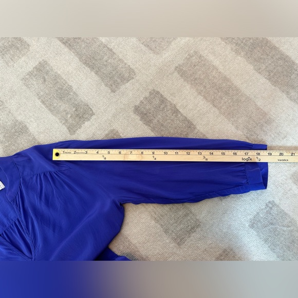 Amanda Uprichard Royal Blue 3/4 Sleeve Silk Dress (Size P = XS) - Picture 7 of 8
